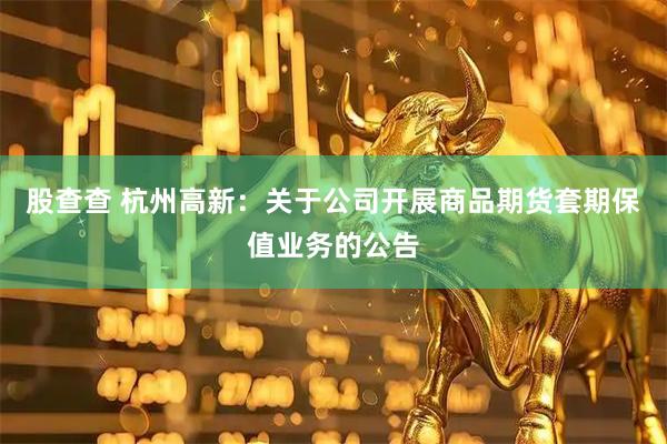 股查查 杭州高新：关于公司开展商品期货套期保值业务的公告